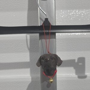 Source Unknown Brown Dog Ornament with‎ Red String